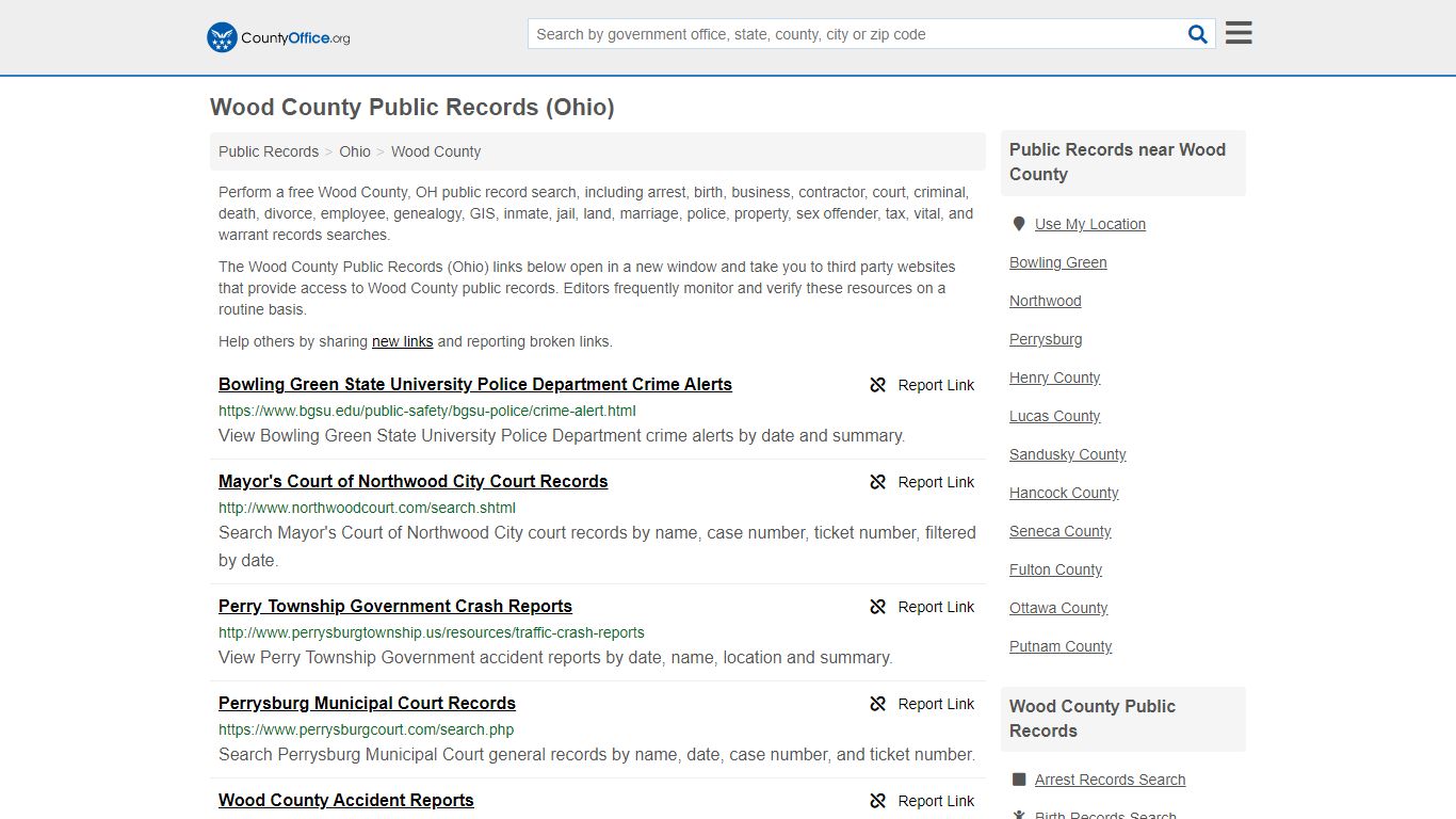 Public Records - Wood County, OH (Business, Criminal, GIS ...